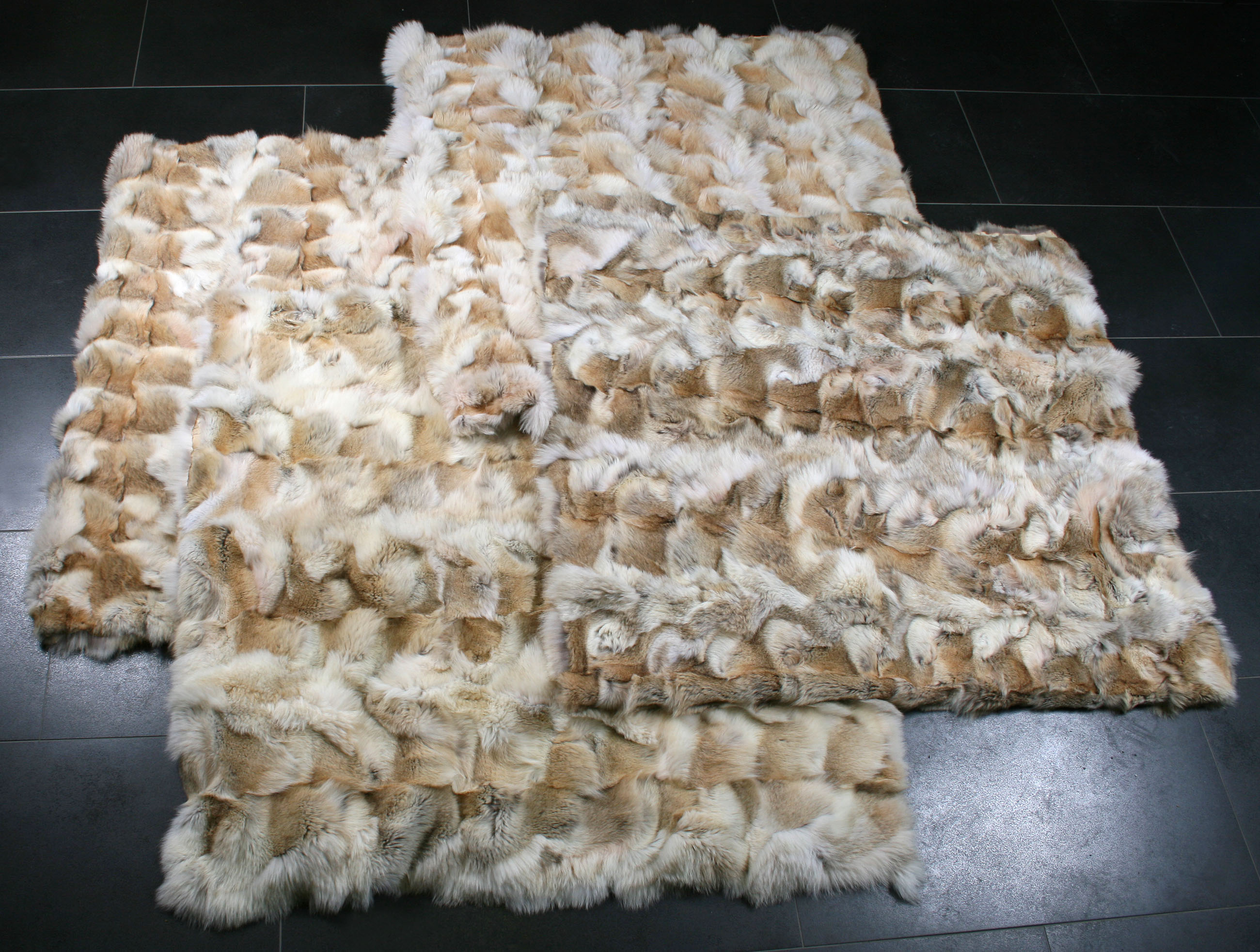 Rabbit skins - sheared and long-haired rabbits in various colors