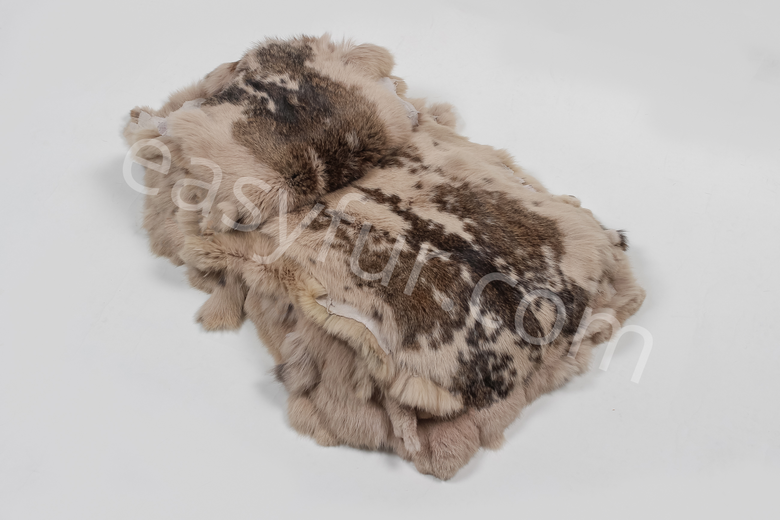 Rabbit Fur Skins in beige with dark flecks