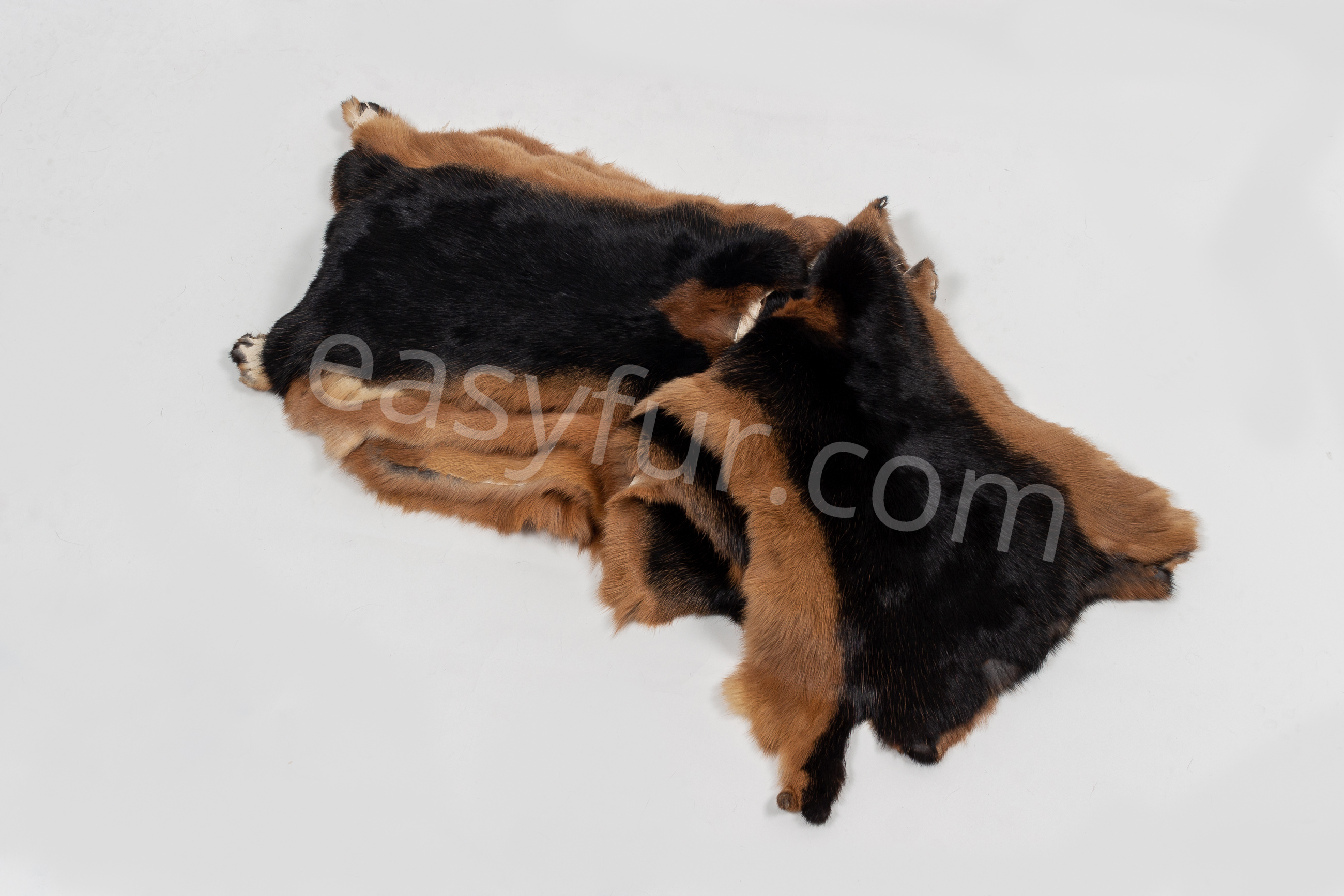 3-6053-Tan-Rabbit-Skins-Easyfur-Kaninchen-Felle-Schwarz-Loh