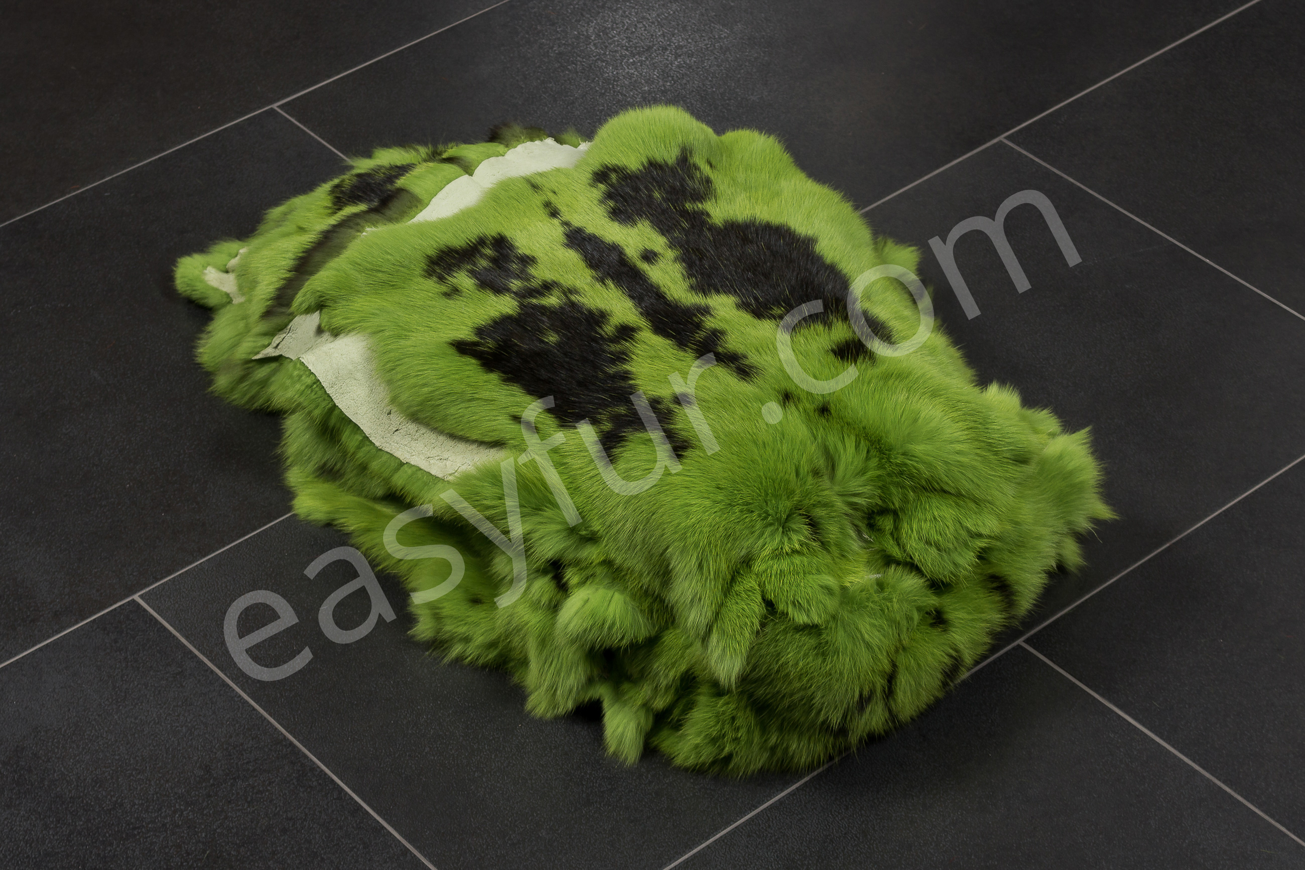 Rabbit Fur Skins - Light Green with Flecks